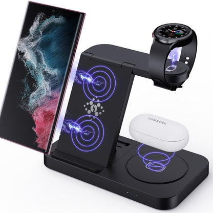 4 In 1 Foldable Fast Wireless Charging Station (Single)