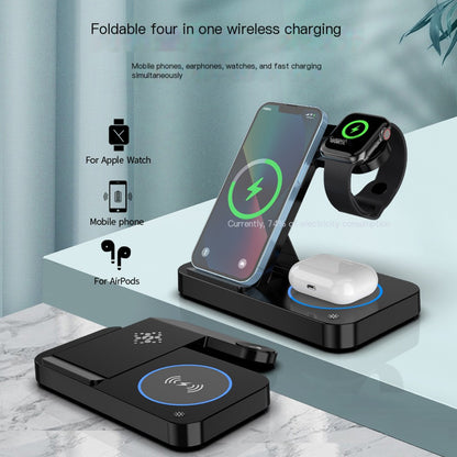 4 In 1 Foldable Fast Wireless Charging Station (Single)