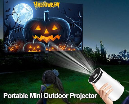 Portable 4K , 1080P Smart Mini Projector WiFi 6, BT 5.0, Streaming compatible with built-in 5W Stereo Speakers